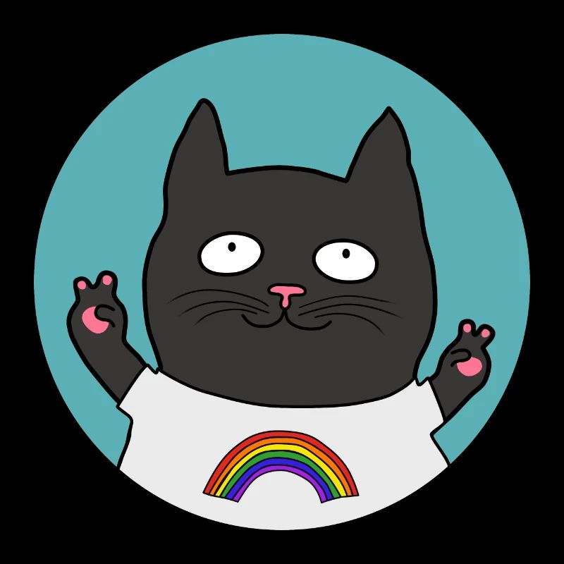 Pride Black Cat Rainbow