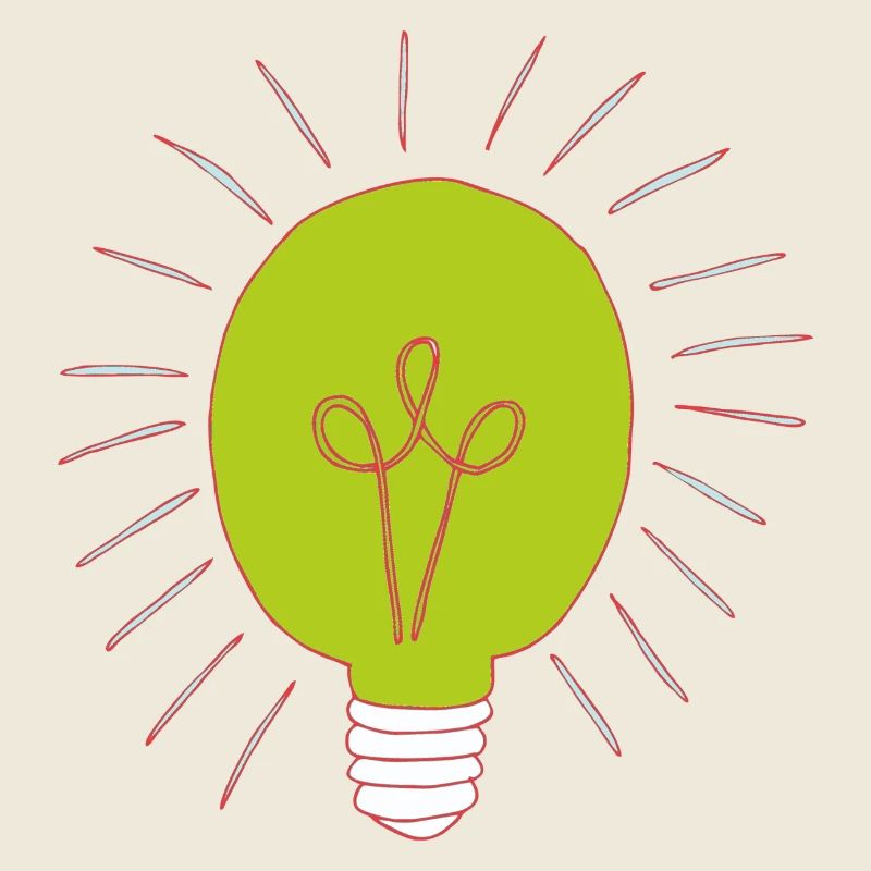 Neon green light bulb
