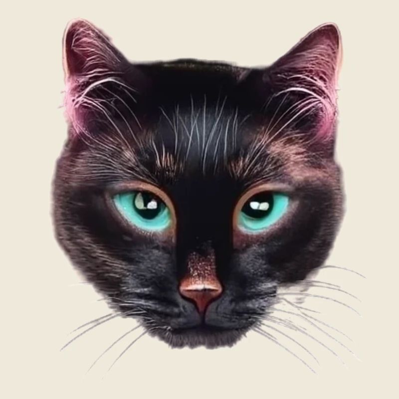 Chat Noir pas content aux yeux bleus