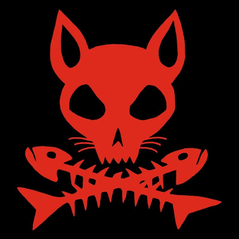 Red cat skull
