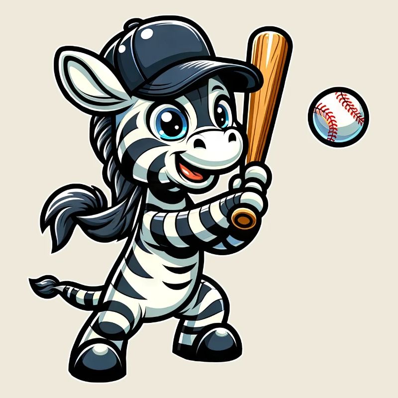 Zebra Baseball Player - Stripes, Speed