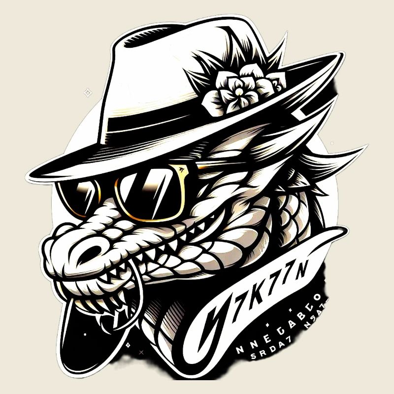 Vintage Crocodile with Fedora and Shades