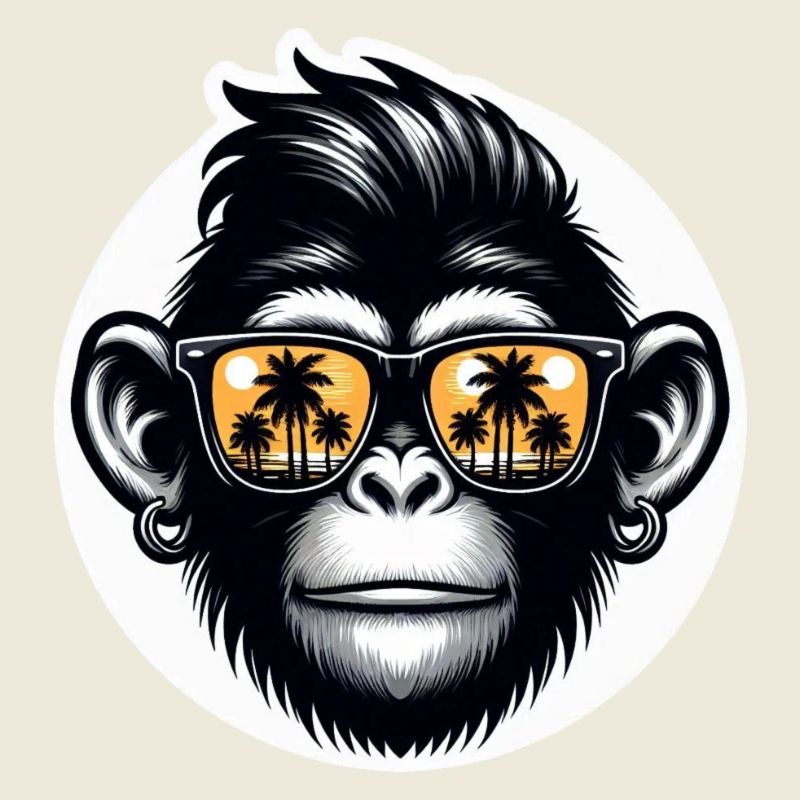 Affe Brille Palmen