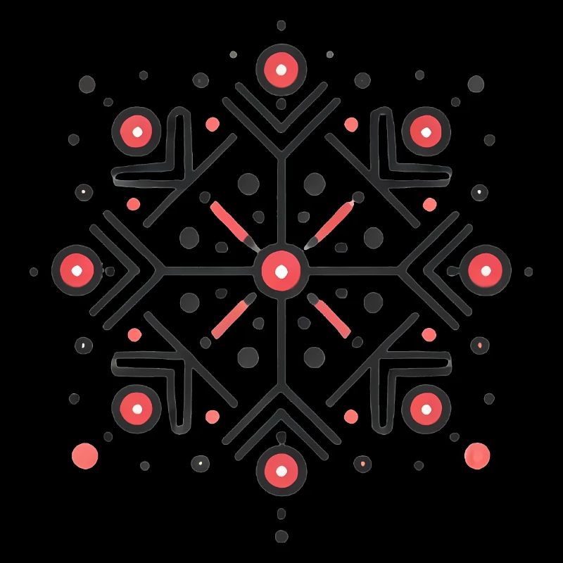 Elegantes rotes Schneeflocken-Abzeichen-Design