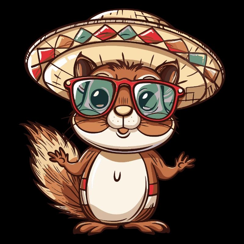 Eichhörnchen Comic Lustig Sombrero