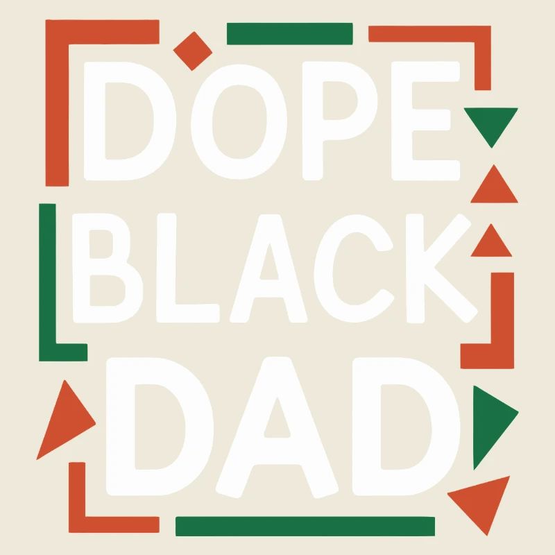 Bold Black Dad Graphic Design T-Shirt