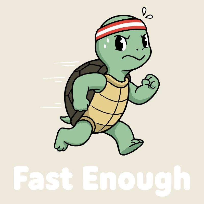 Schnelle Schildkröte im Sprint