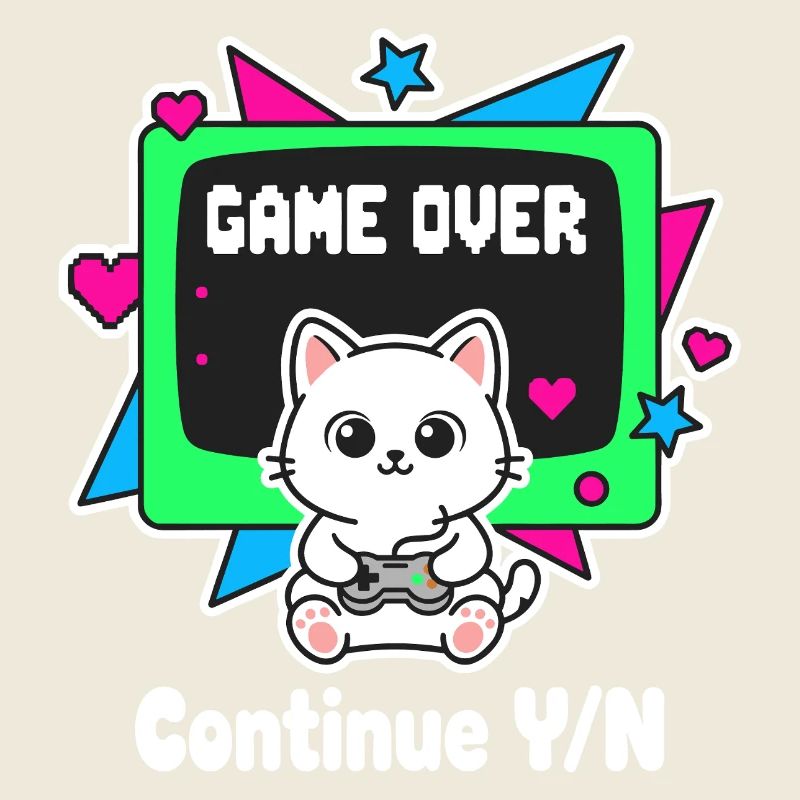 Retro Cats Controller Game Over