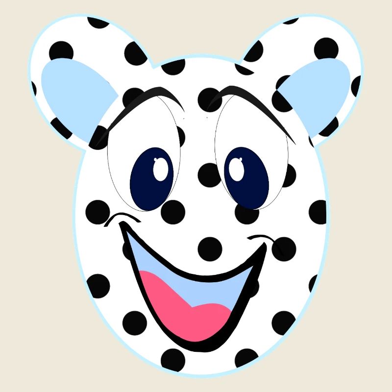 Ours rieur bleu à pois
