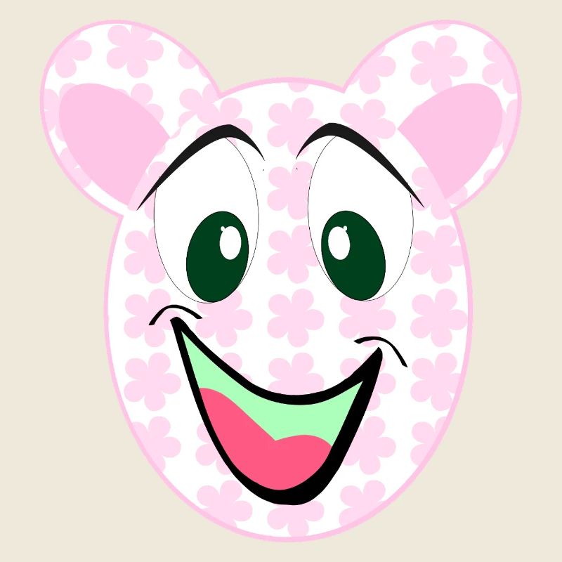 Bear Floral Pattern Smile