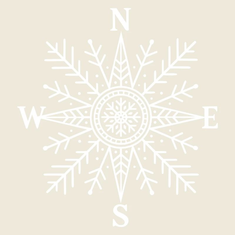 Compass with snowflake – Nordic design