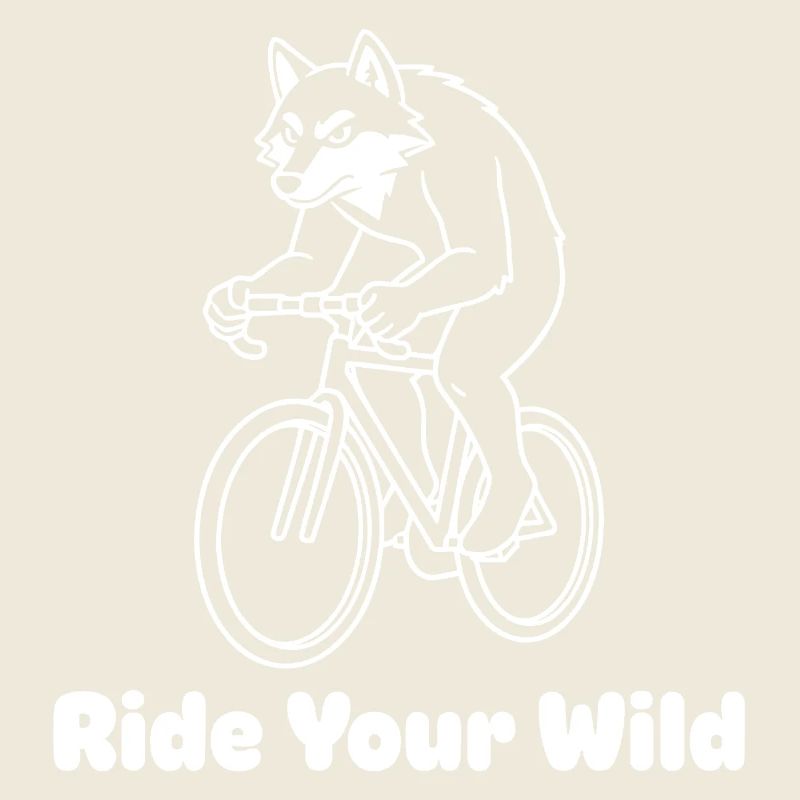 Wolf cyclist on bicycle