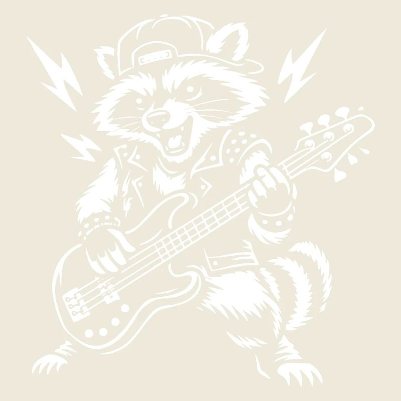 Raccoon jouant de la basse