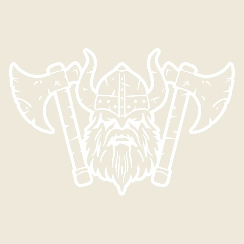 Tête de Viking avec casque et hache