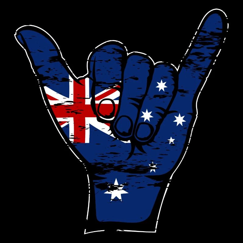 Australia Flag Surfing Symbol Used