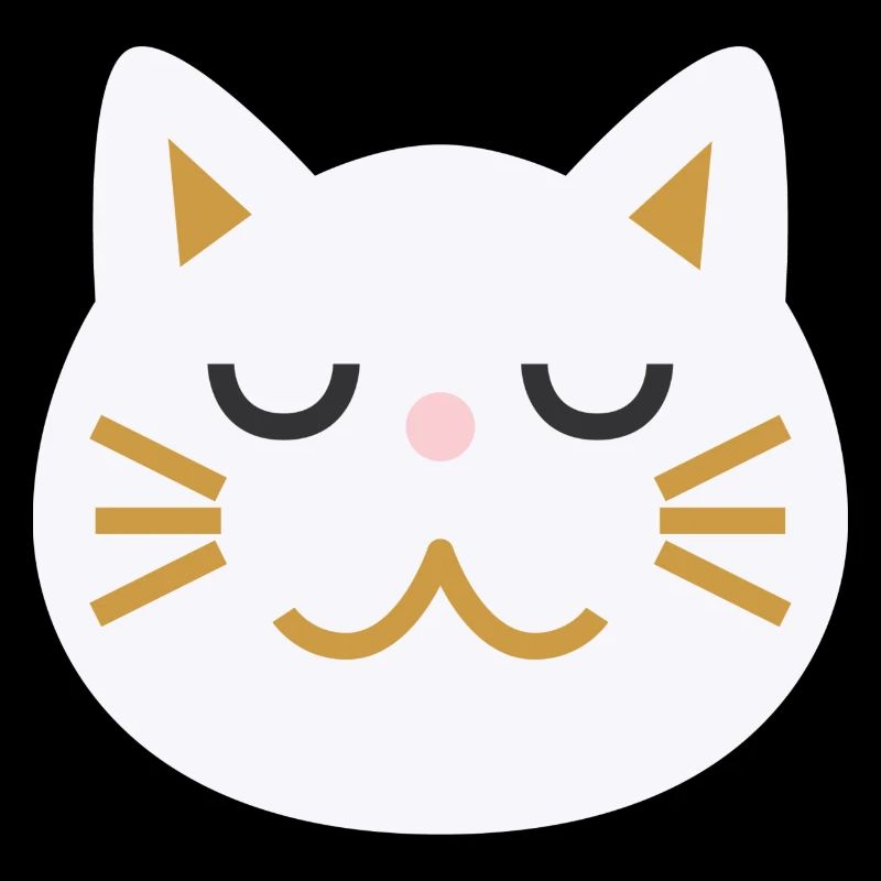 Visage de chat japonais L blanc