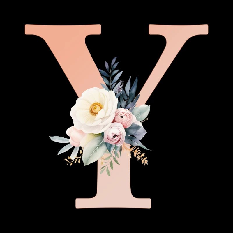 Y Monogram, Floral, Boho