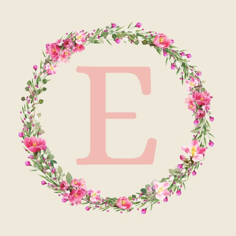 e Monogram, Couronne de fleurs, Personnalisable
