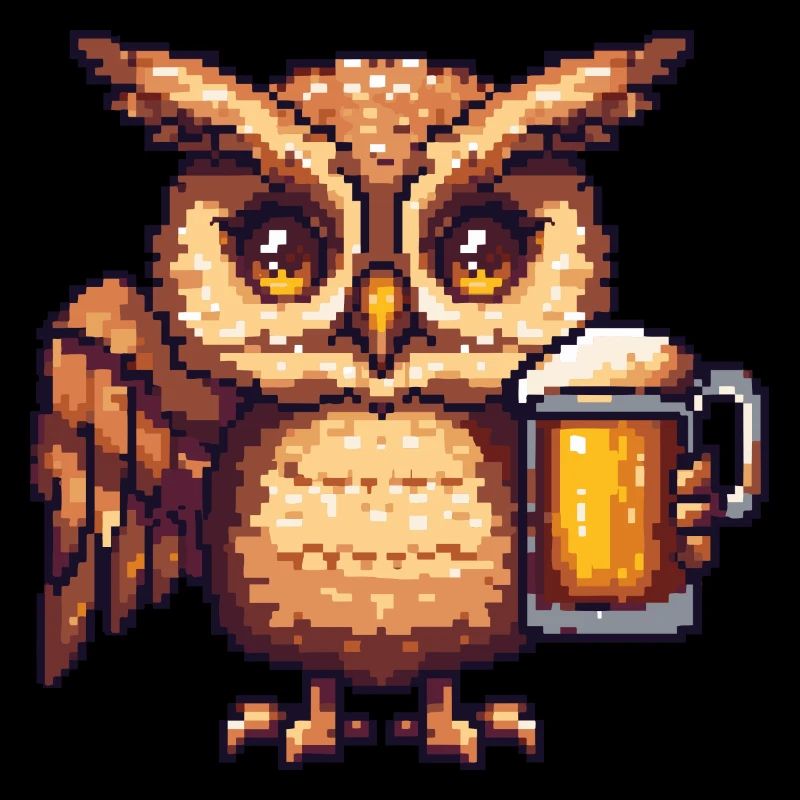 Eule Bier Pixel