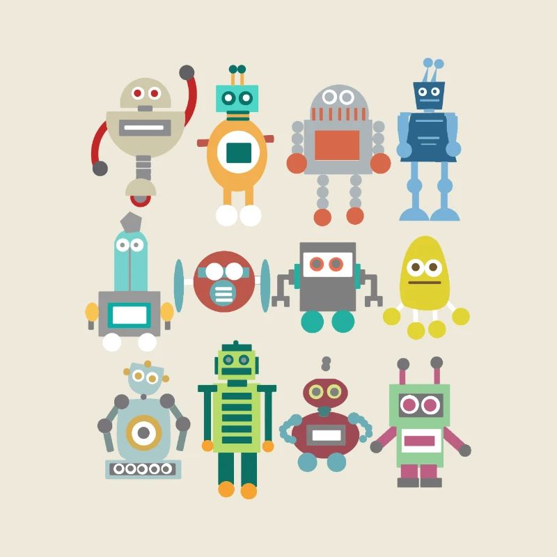 Nerd Robot Retro Funny Gift Technique Jeu