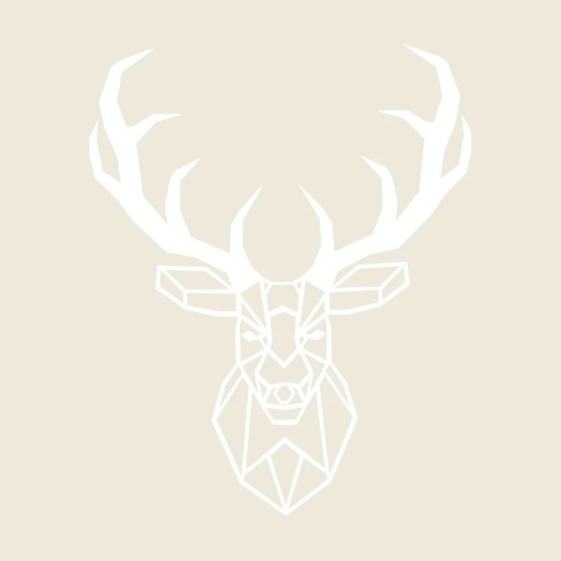 White Geometric Deer
