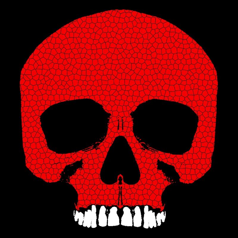 Red Skull with Crack Pattern / Skull