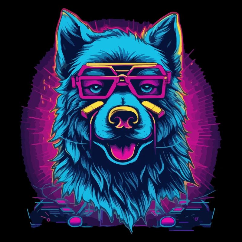 Neonwolf Retro Brillenwolf