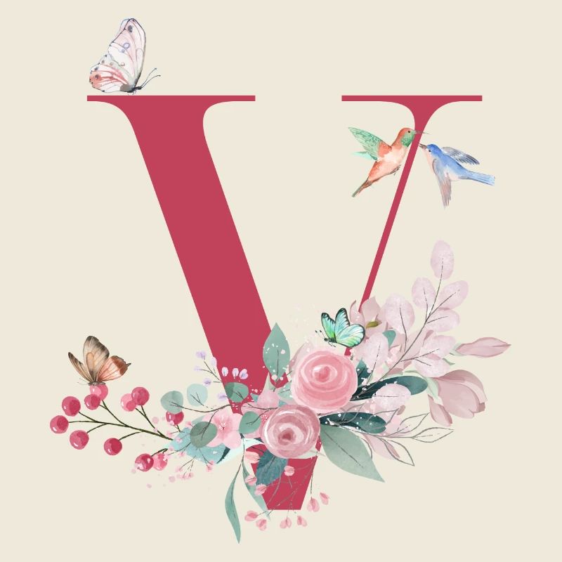 Buchstabe v floral - Geschenkidee