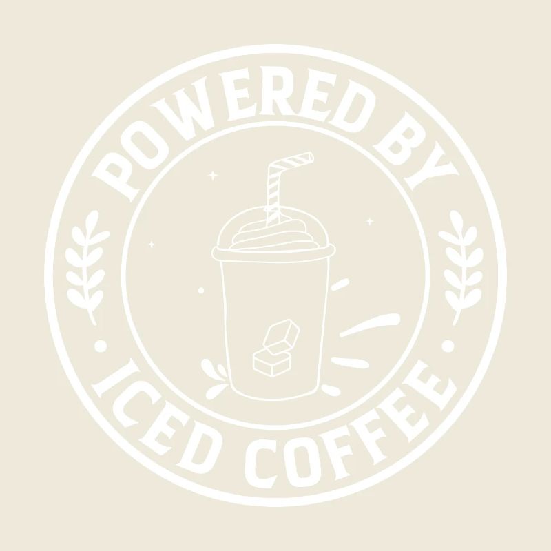 Powered by iced coffee- Kaffee Geschenk