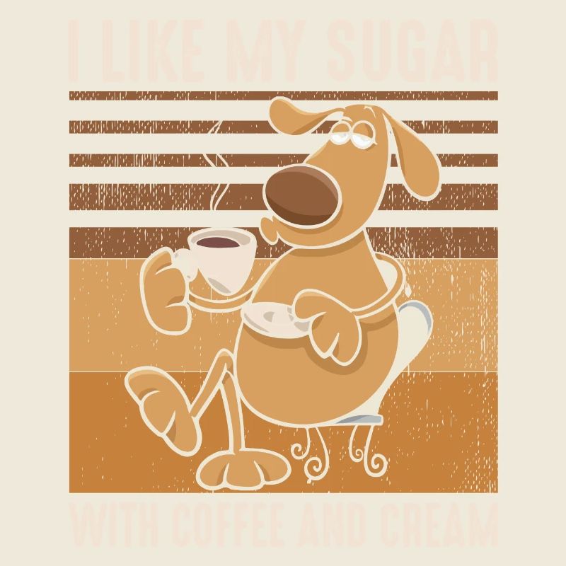 J’aime mon sucre avec du café et de la crème - Kaffee