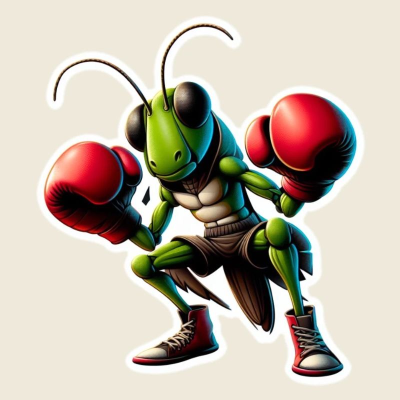 Grashüpfer sucht den Boxkampf