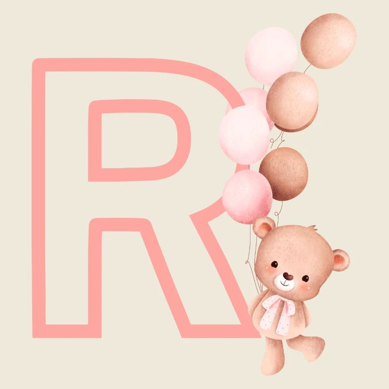 Lettre r rose ours