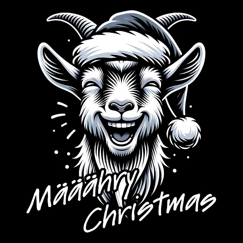 Drôle de chèvre de Noël avec chapeau de Père Noël