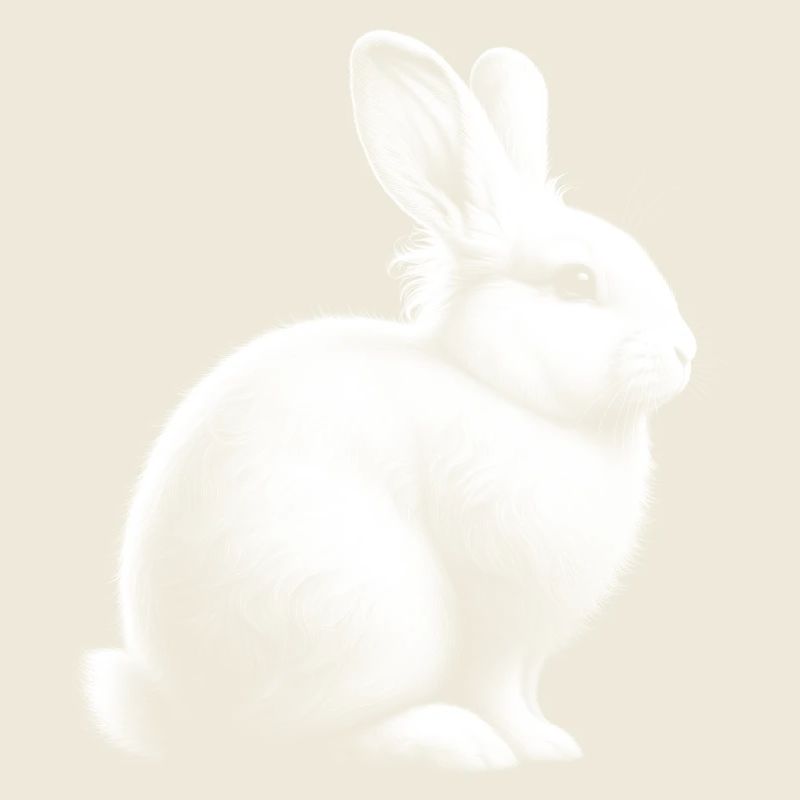 Cute White Rabbit Portrait