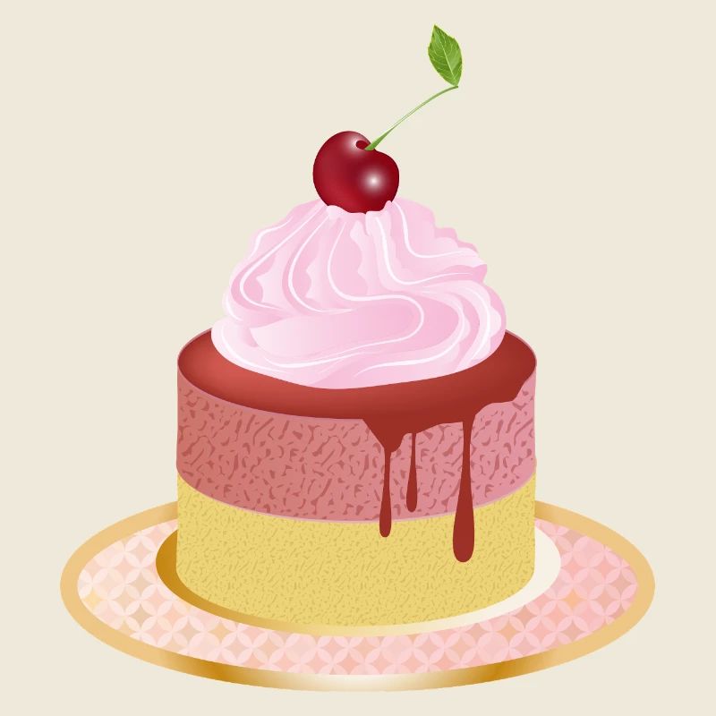 Kleines Kirsch-Törtchen Motiv mit rosa Creme