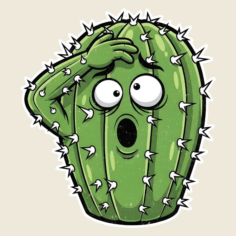 Dessin animé de panique de cactus