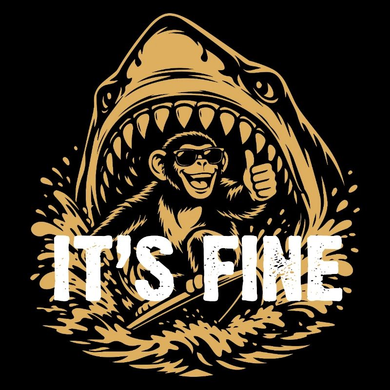 Its Fine Shark Monkey Graphic