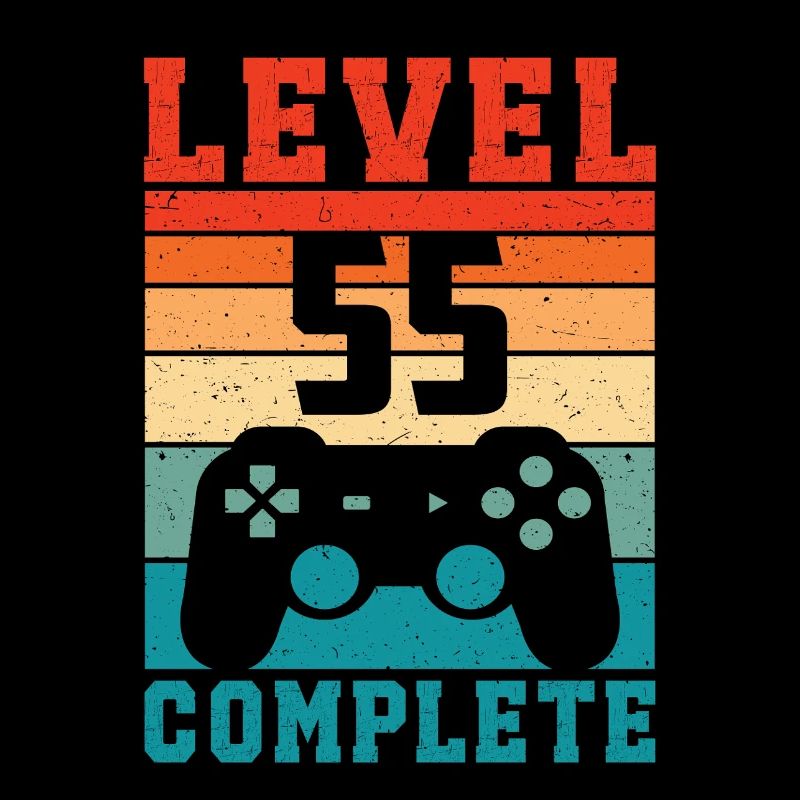 55th Birthday Level 55 Complete 55 Years Gamer