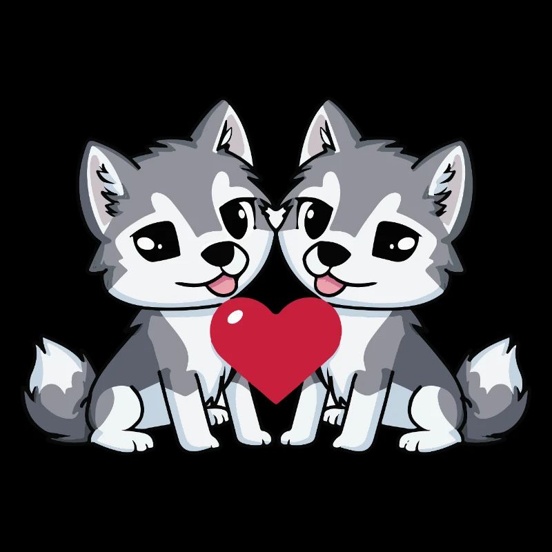 Wolf Paar Herz