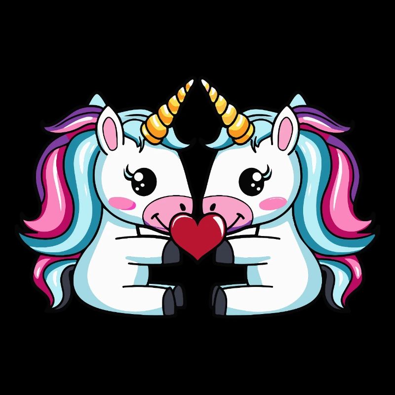 Einhorn Paar Herz