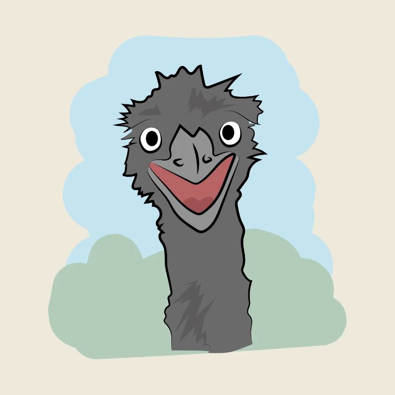 Illustration design "Emu Kisses"