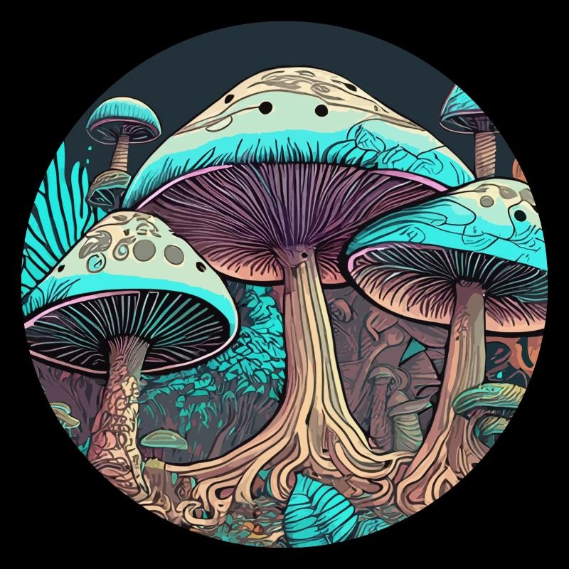 Jungle de champignons psychédéliques
