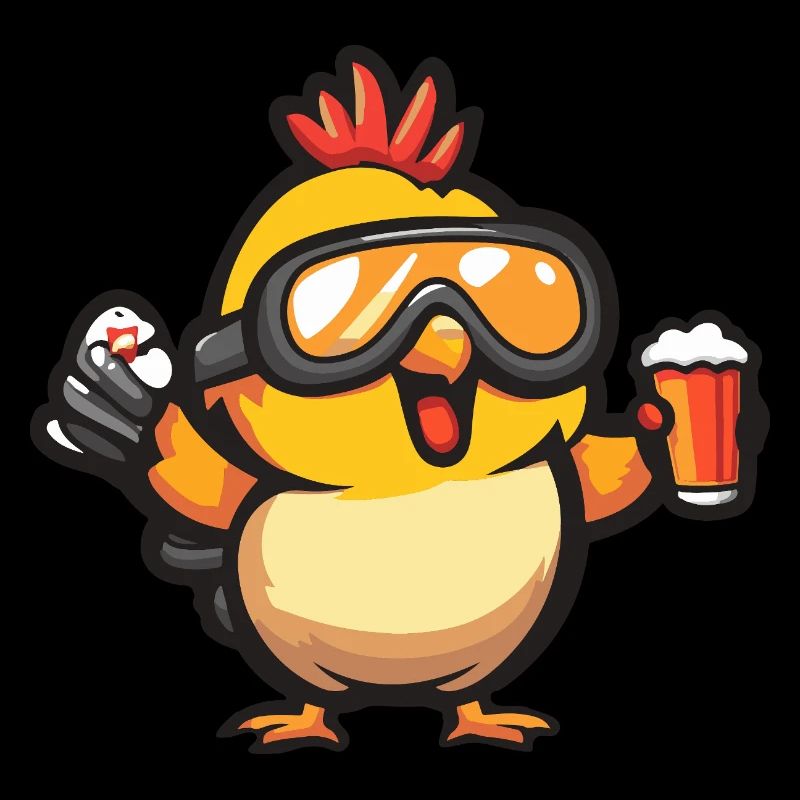 Huhn Apres Ski Bier Comic