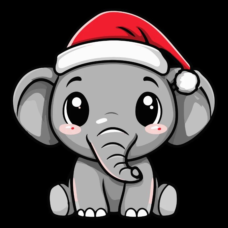 Elephant Christmas Cute