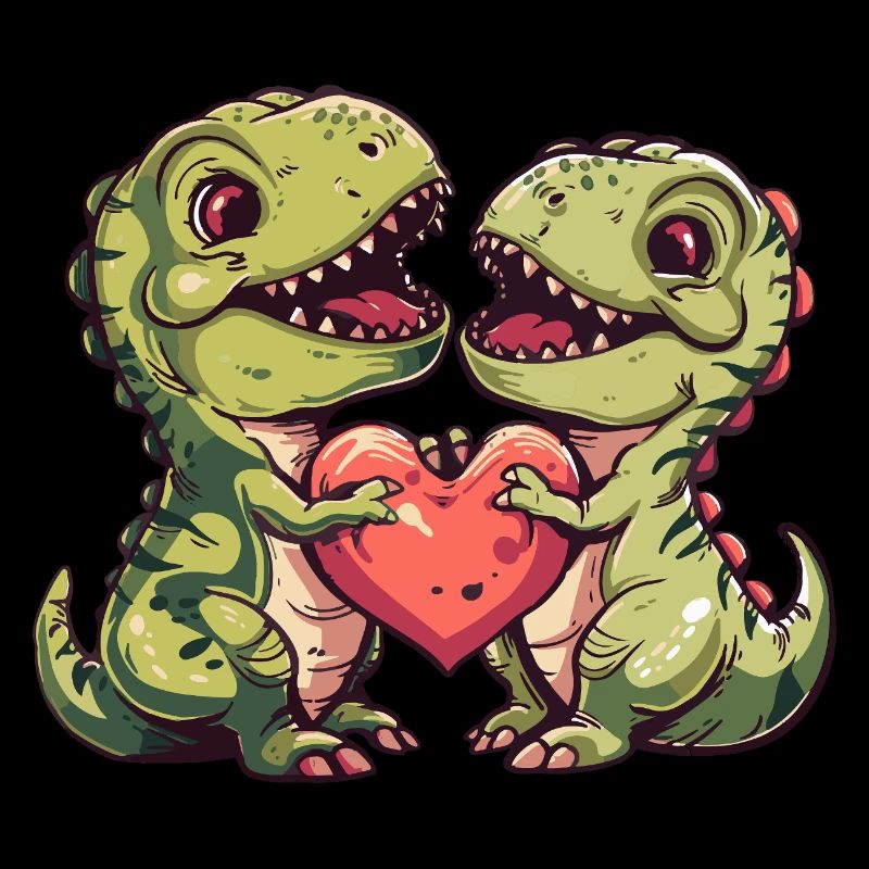 Dinosaurier Liebe Paar