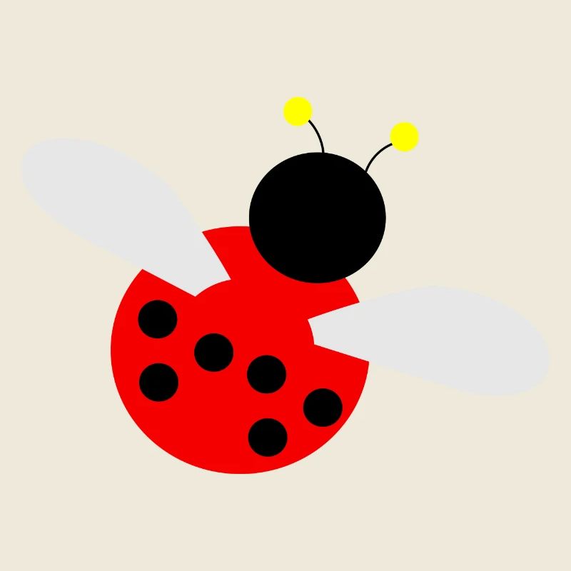 Coccinelle avec des points colorés et des ailes