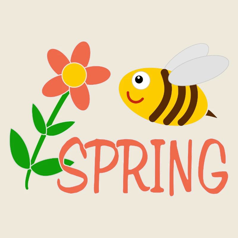 Spring motif with bee