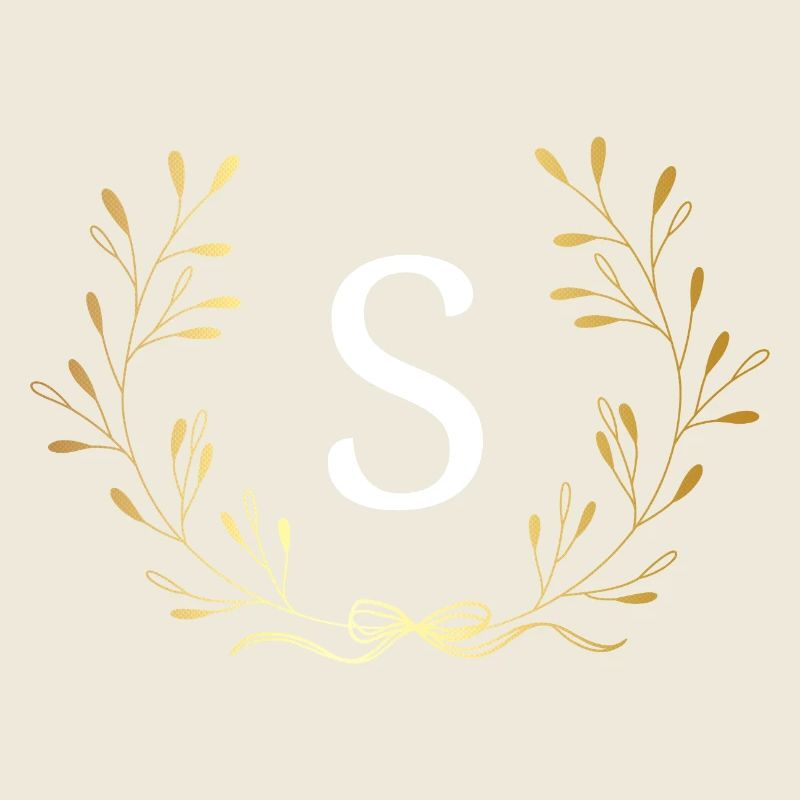 Buchstaben s Gold Blumenkrone