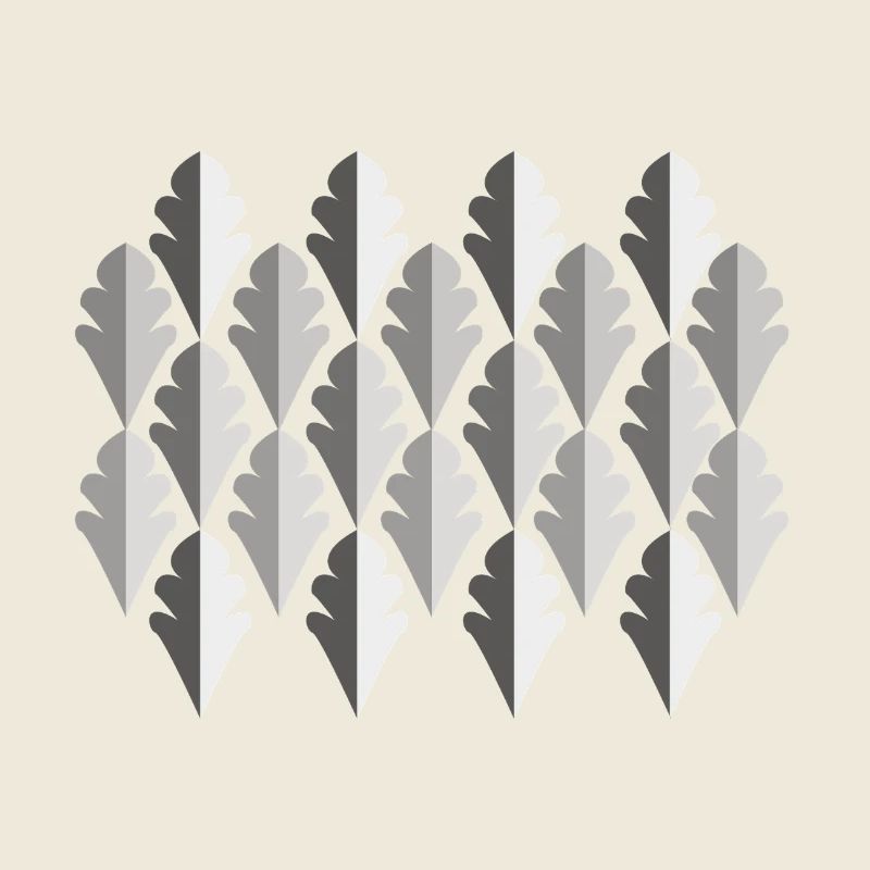 Élégant motif de feuilles dans les tons de gris