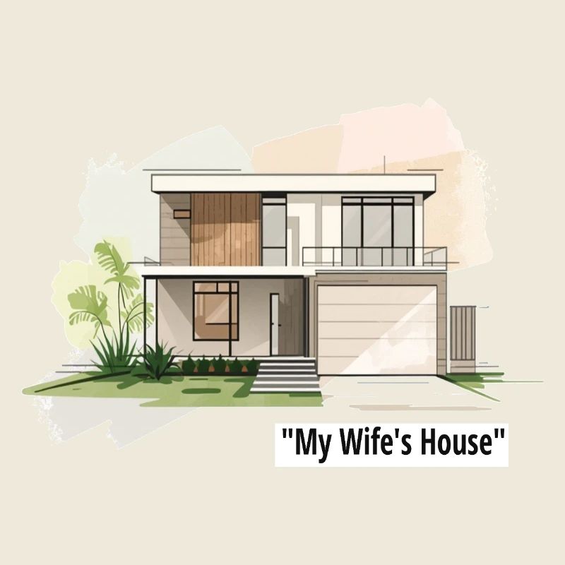 Ultramoderne Familienhausillustration